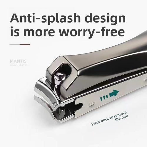 Anti-Splash Nail Clipper, Stainless Steel Fingernail & Toenail Clipper with Catcher, No Mess Design, nail plier