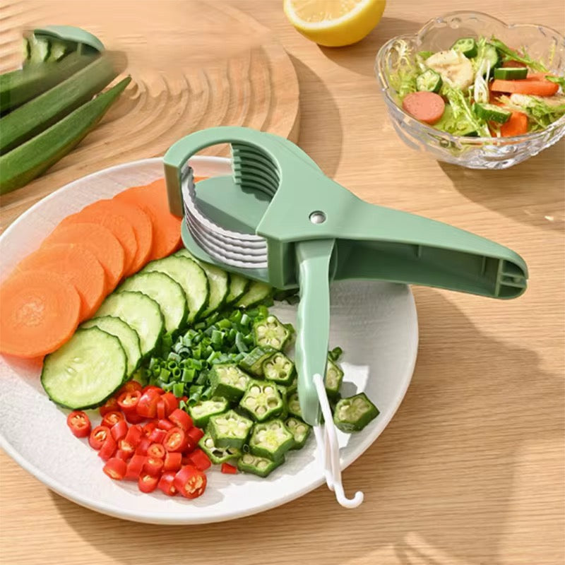 Kitchen stainless steel vegetable fruit slicer Vienna cucumber salad banana slicer knife kitchen tool shallot cutter vegetable Fruit cutter