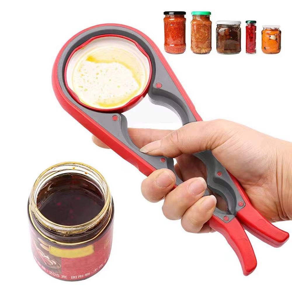 Multi-size Jar & Bottle Opener, Non-Slip Multi-Size Grip Tool for different bottle, Jar, can size, manual safety can opener,can screwdriver, Can Spanner for a friendly kitchen use