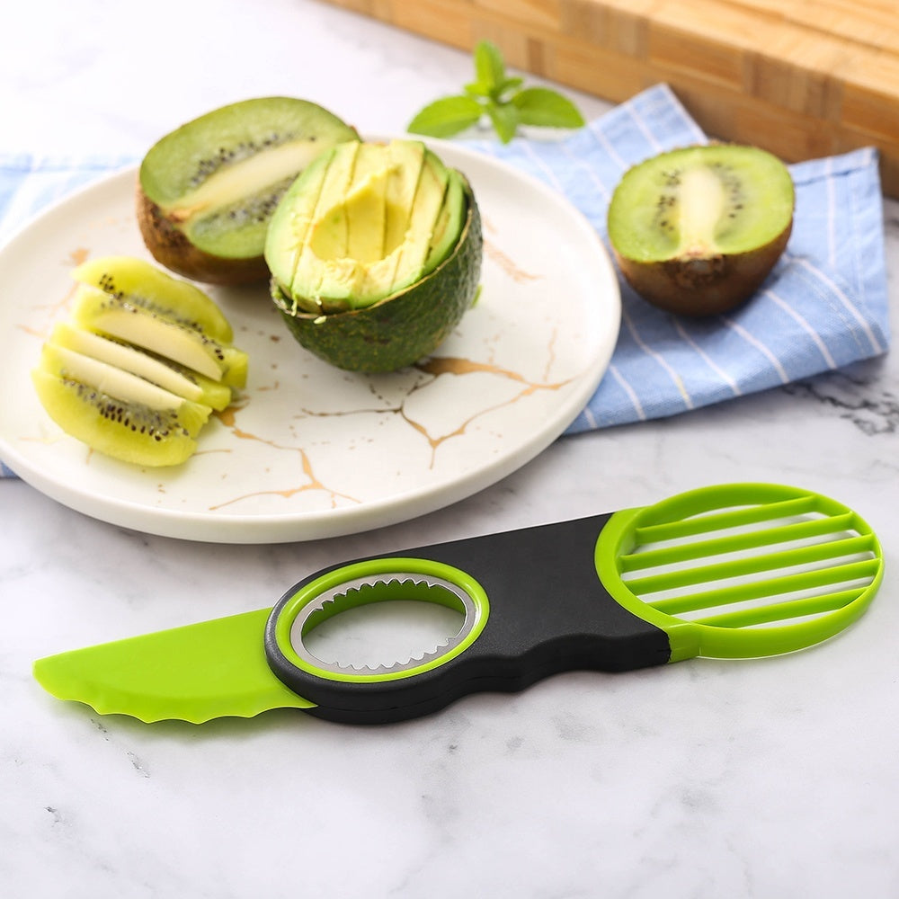 3-in-1 Avocado Slicer, Pitter & Cutter Tool, Multi-Use Fruit Slicer for Avocado, Kiwi & Dragon Fruit