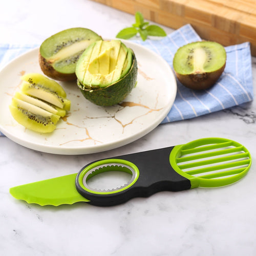 3-in-1 Avocado Slicer, Pitter & Cutter Tool, Multi-Use Fruit Slicer for Avocado, Kiwi & Dragon Fruit