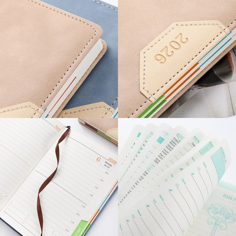 365-Day Work Efficiency Handbook 2027 Colour Index Diary  Leather-Look Business Planner with Monthly Colour Tabs