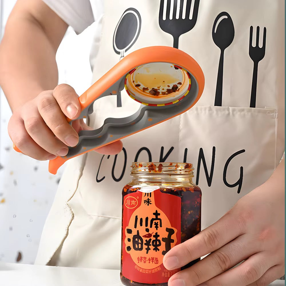 Multi-size Jar & Bottle Opener, Non-Slip Multi-Size Grip Tool for different bottle, Jar, can size, manual safety can opener,can screwdriver, Can Spanner for a friendly kitchen use