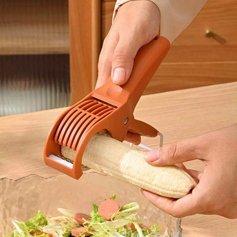Kitchen stainless steel vegetable fruit slicer Vienna cucumber salad banana slicer knife kitchen tool shallot cutter vegetable Fruit cutter