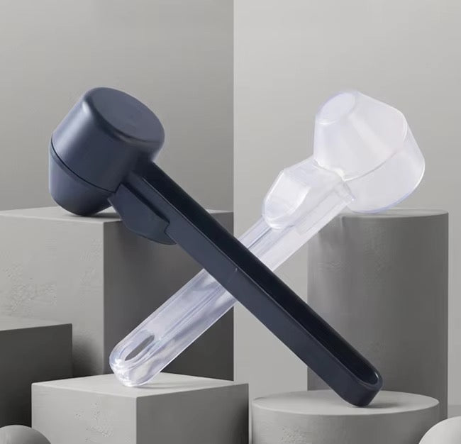 Multifunctional measuring spoon funnel, protein powder dispenser, sliding spoon, coffee milk powder, leak-proof spill-proof protein powder funnel