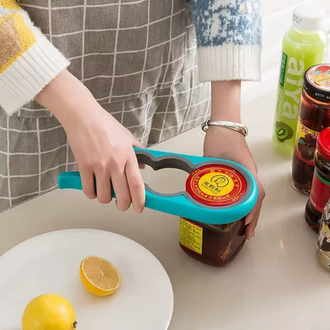 Multi-size Jar & Bottle Opener, Non-Slip Multi-Size Grip Tool for different bottle, Jar, can size, manual safety can opener,can screwdriver, Can Spanner for a friendly kitchen use