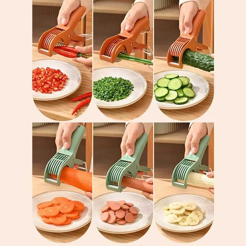 Kitchen stainless steel vegetable fruit slicer Vienna cucumber salad banana slicer knife kitchen tool shallot cutter vegetable Fruit cutter