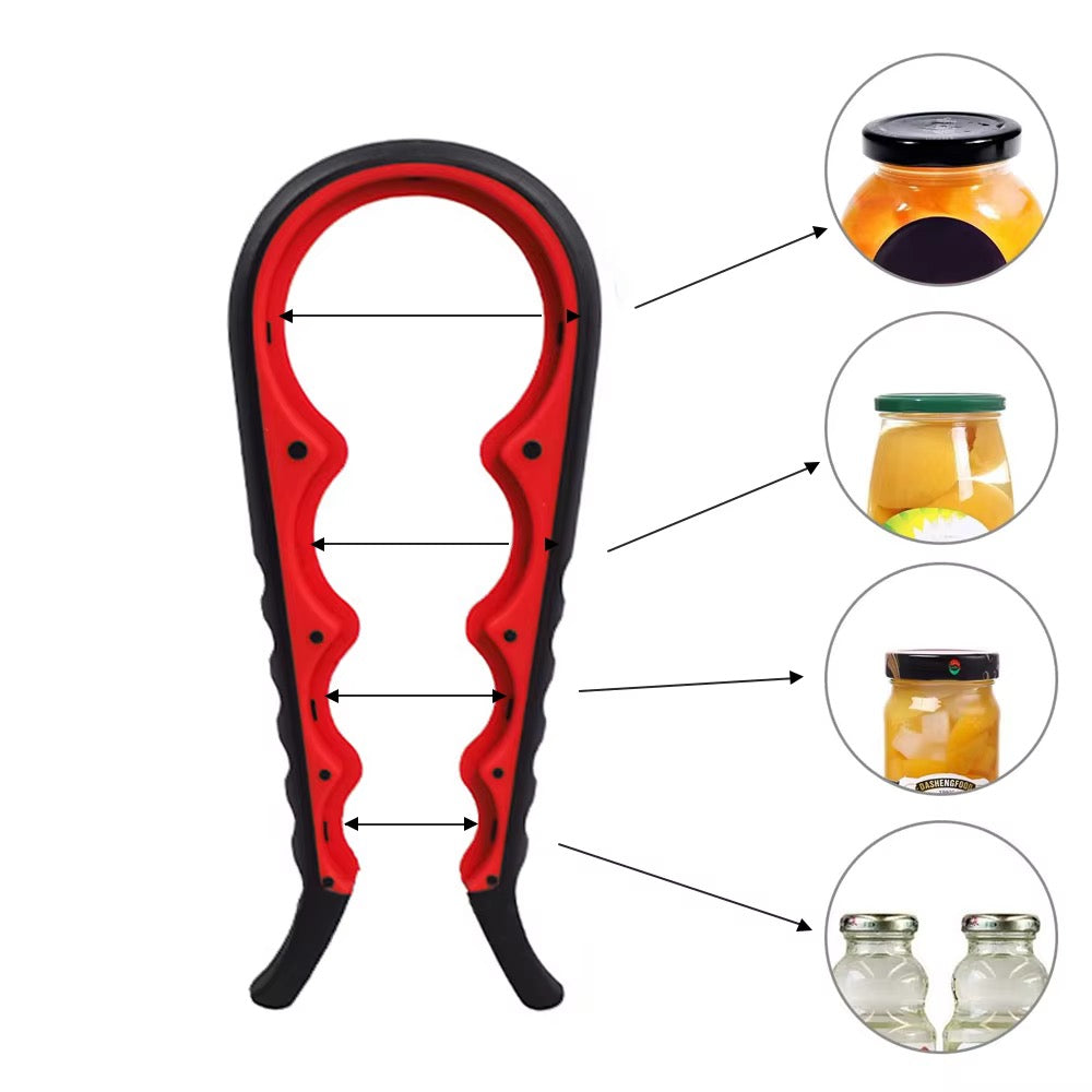 Multi-size Jar & Bottle Opener, Non-Slip Multi-Size Grip Tool for different bottle, Jar, can size, manual safety can opener,can screwdriver, Can Spanner for a friendly kitchen use