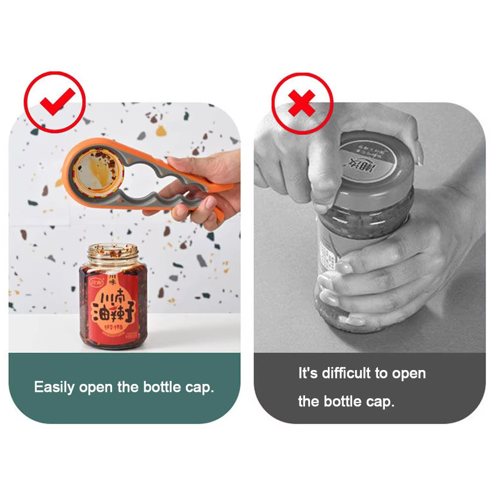 Multi-size Jar & Bottle Opener, Non-Slip Multi-Size Grip Tool for different bottle, Jar, can size, manual safety can opener,can screwdriver, Can Spanner for a friendly kitchen use