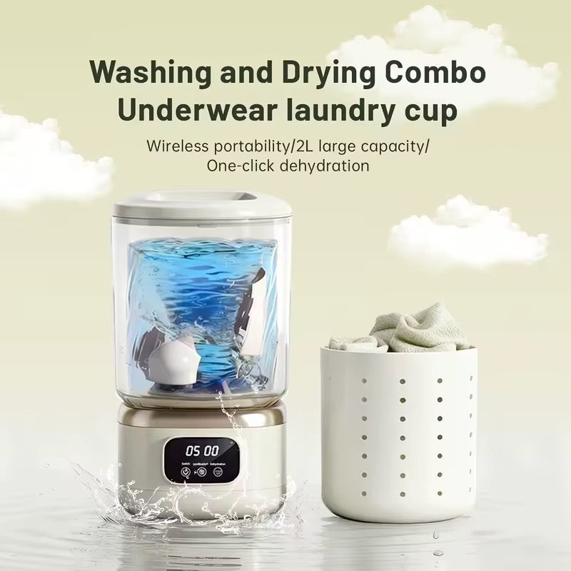 Mini Clothes Washing machine Spin Dryer with Sterilize Function  Portable Underwear, Socks & Baby Clothes, Digital Timer electric washer-dryer all-in-one wireless mini washing machine
