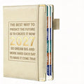 2027 Colour Index Dream Big Work Hard Diary Daily Planner Leather-Look Business Planner with Monthly Colour Tabs with Elastic Band, Pen Loop & Inspirational Quote Cover