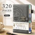 2027 Business Workplace Daily & Monthly Planner Pro  A5 Blue Faux Leather Diary with Buckle Closure, Pen Loop & Monthly Notebook Daily Planner