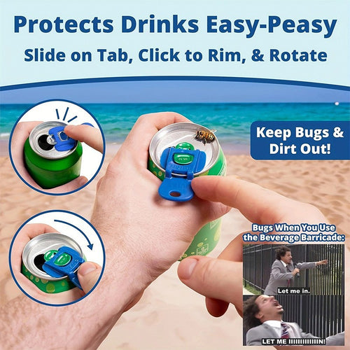 6-Pack Soda Can Tab Opener for Long Nails, Easy Lift & Push Pop Can Opener, Bee & Bug Cover, Drink Marker, Assorted Colors