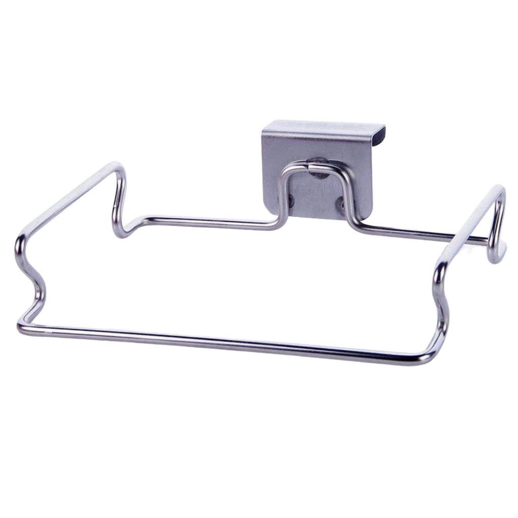 Stainless Steel Trash, garbage, rubbish, vegetable peels Bag Holder  Over Cabinet Door Hanging Bag Rack for Kitchen
