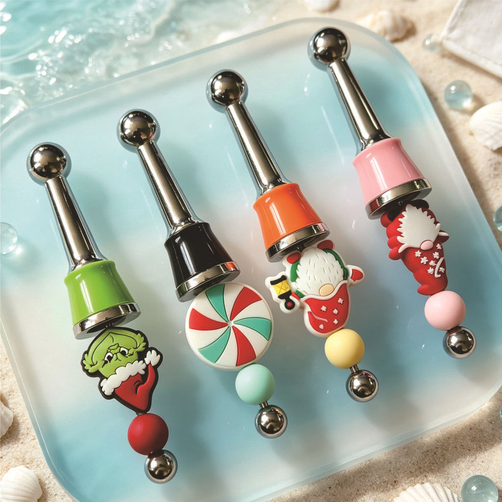 Christmas Gnome Grinch Old Man Goblin Candy Cane Beaded Red Wine Champagne Bottle Cork Stopper Gift Wine Preservation Cork